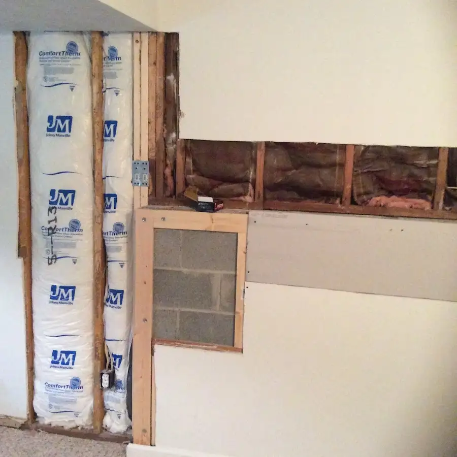 Wall insulation replacement during Basement Flood Cleanup in Stratham